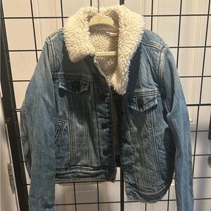 Cat & Jack Fur Lined Jean Jacket Youth S 6/6x Worn Once - Target Brand
